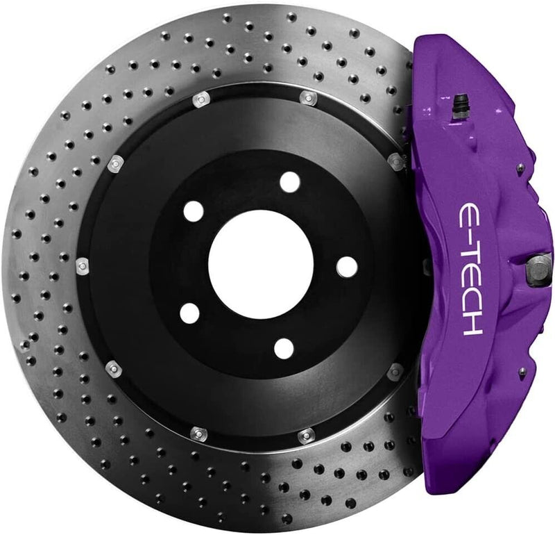 PURPLE Brake Caliper Paint Kit E-TECH For Car Bike Engine Bay Block Cover +Caps