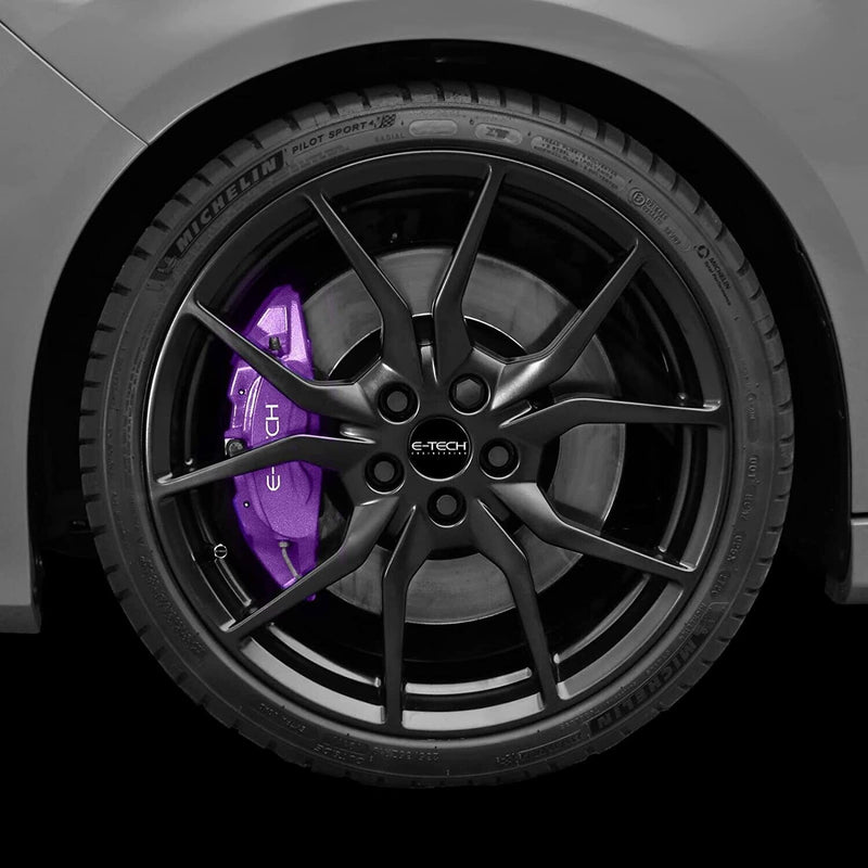 PURPLE Brake Caliper Paint Kit E-TECH For Car Bike Engine Bay Block Cover +Caps