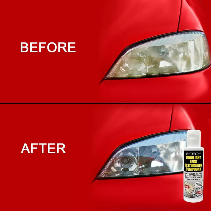 Restored Headlight Clear Coat 200ml + Headlight Restoration Compound 100ml +CP