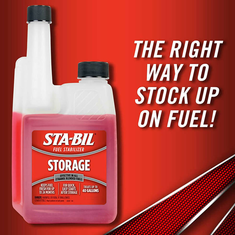 2 x STA-BIL Stabil Fuel Stabilizer Petrol Car Fuel Storage Treatment 236ml +Caps