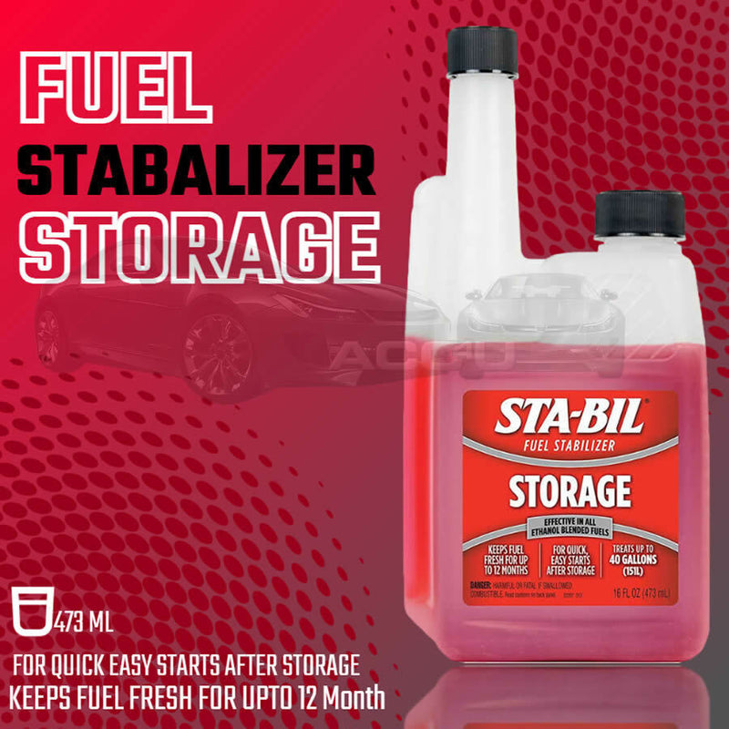 2 x STA-BIL Stabil Fuel Stabilizer Petrol Car Fuel Storage Treatment 473ml +Caps