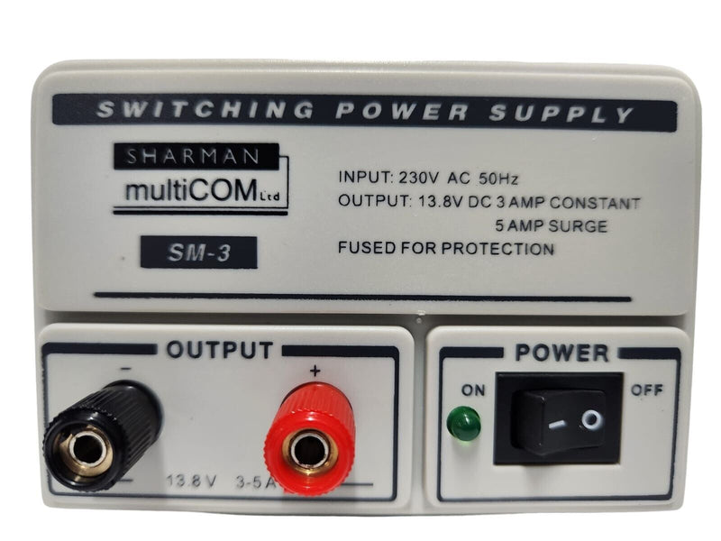 CB Radio Power Supply 230V AC to 13.8V DC 3-5A Home Switching Mode SM-3 +Caps