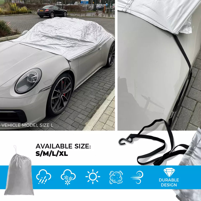 Simply Water Rain UV Sun Frost Resistant Fully Breathable Car Top Cover CTC4 +Caps