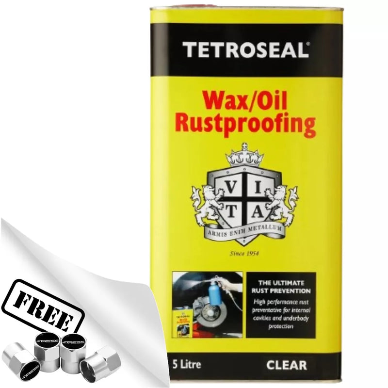 2x Tetroseal Clear Wax Oil Car Rustproofing WAXOYL Rust Protection 5L +Caps