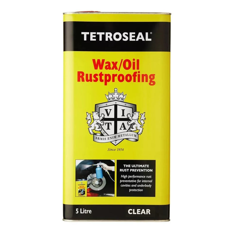 2x Tetroseal Clear Wax Oil Car Rustproofing WAXOYL Rust Protection 5L +Caps