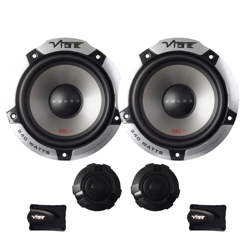 Vibe Car Door Component Speakers Set 480w 6.5" 165mm Tweeters PULSE6C-V0 +Caps