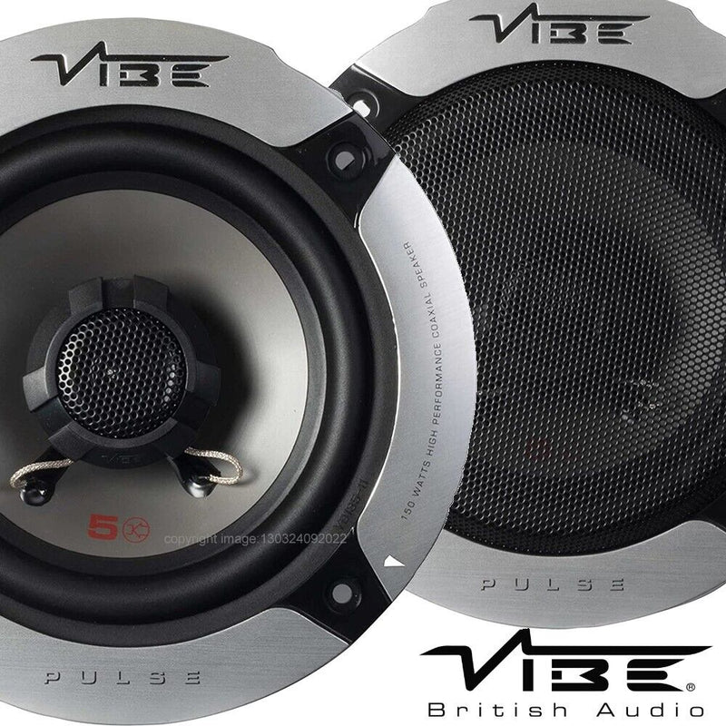 Vibe Speakers Set Audio 5.24" Pulse 5 300w Car Door Shelf Coaxial Pulse 5-v0 +Caps