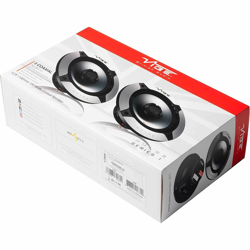 Vibe Speakers Set Audio 5.24" Pulse 5 300w Car Door Shelf Coaxial Pulse 5-v0 +Caps