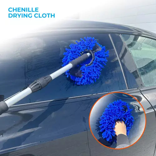 3-in-1 Car Wash Brush Window Cleaning Set Water Fed Extendable Telescopic Rod