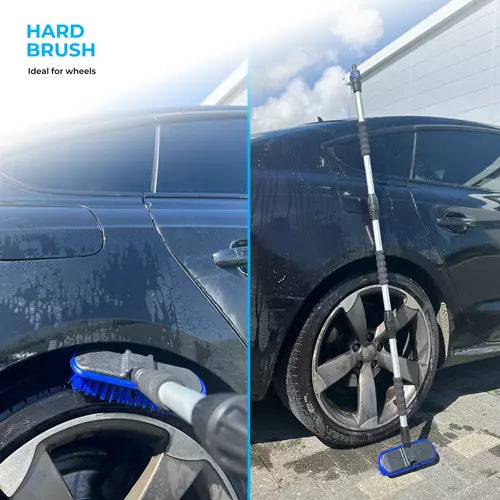 3-in-1 Car Wash Brush Window Cleaning Set Water Fed Extendable Telescopic Rod