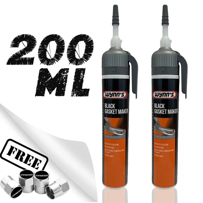 2x Wynns Black Gasket Maker RTV Silicone High Temperature 260°C +CAPS