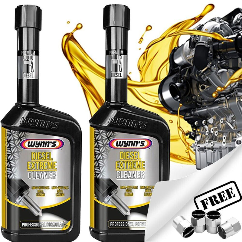 2 x Wynns Diesel Extreme Cleaner Injector Engine Fuel System Professional +Caps