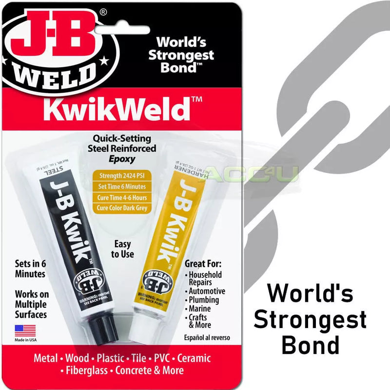 JB Weld Kwik Weld Quick Setting Steel Reinforced Multi Purpose Epoxy Glue