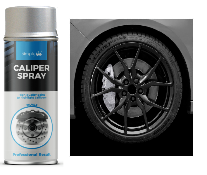 3x Car Brake Caliper SILVER Spray Paint Heat Resistant High Quality +Caps