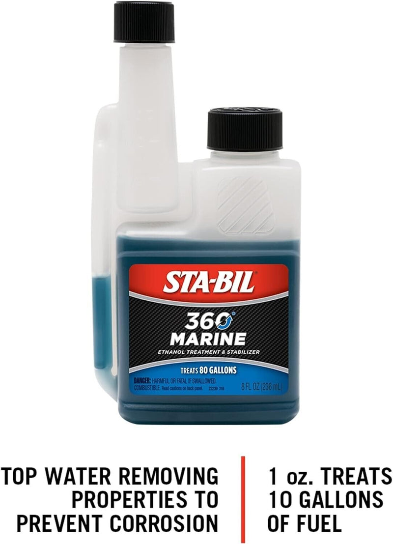 STA-BIL Stabil Ethanol Fuel Stabilizer Treatment Petrol 360° Marine 236ml +Caps