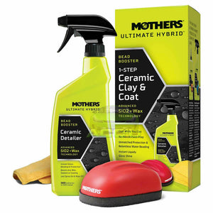 Mothers Ultimate Hybrid 1 Step Car Paint Prep Bead Booster Ceramic Clay & Coat Kit