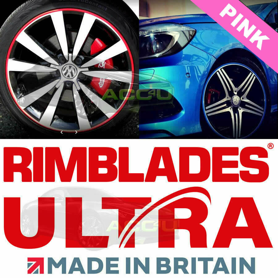 Rimblades ULTRA PINK Car Alloy Wheel Rim Edge Protectors Strip Kit