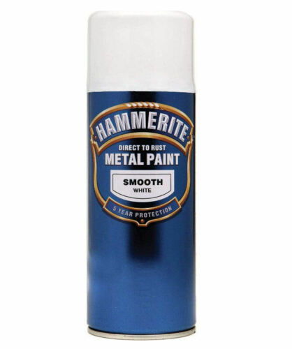 Hammerite Direct To Rust Metal Smooth WHITE Finish AEROSOL SPRAY Paint Can